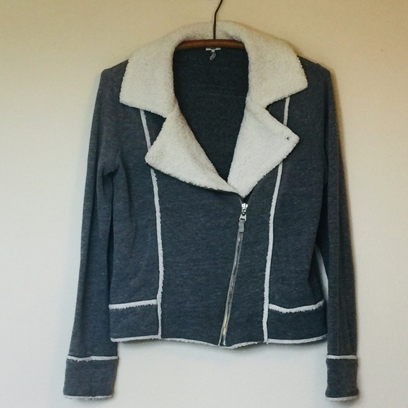 SPLENDID Heather French Terry Moto Jacket M EUC - Picture 2 of 10